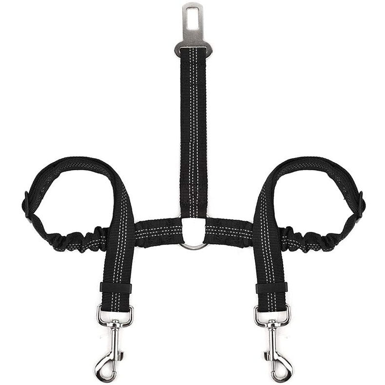 Double-Ended Car Safety Belt: One for Two Pets