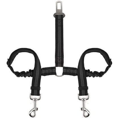 Double-Ended Car Safety Belt: One for Two Pets