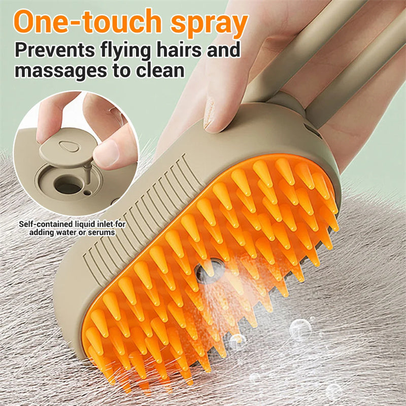 3 in 1 Electric Steam Brush for Massage and Hair Removal for Pets