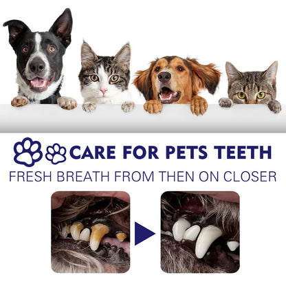 Oral cleaning cream for cats and dogs, removes odors and stains