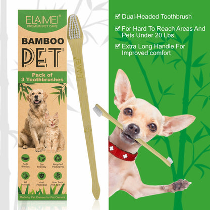 Double Sided Bamboo Pet Toothbrush