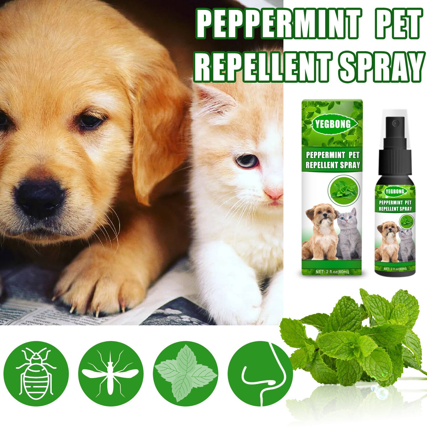 Mint Pet Dog Acarus Killing Fungus Dogs And Cats Spray