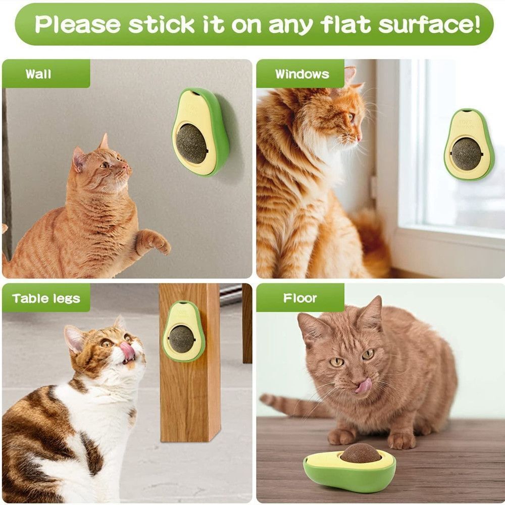 Brighten up playtime with our avocado-shaped catnip wall toys.