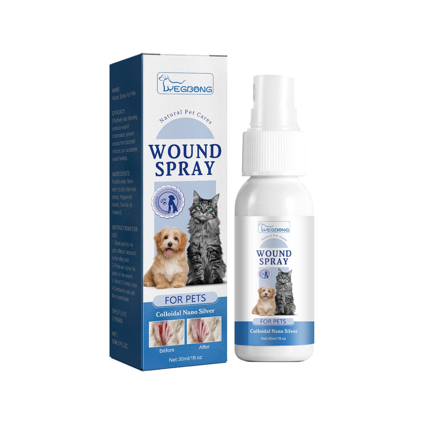 Wound treatment spray soothes the skin of dogs and cats