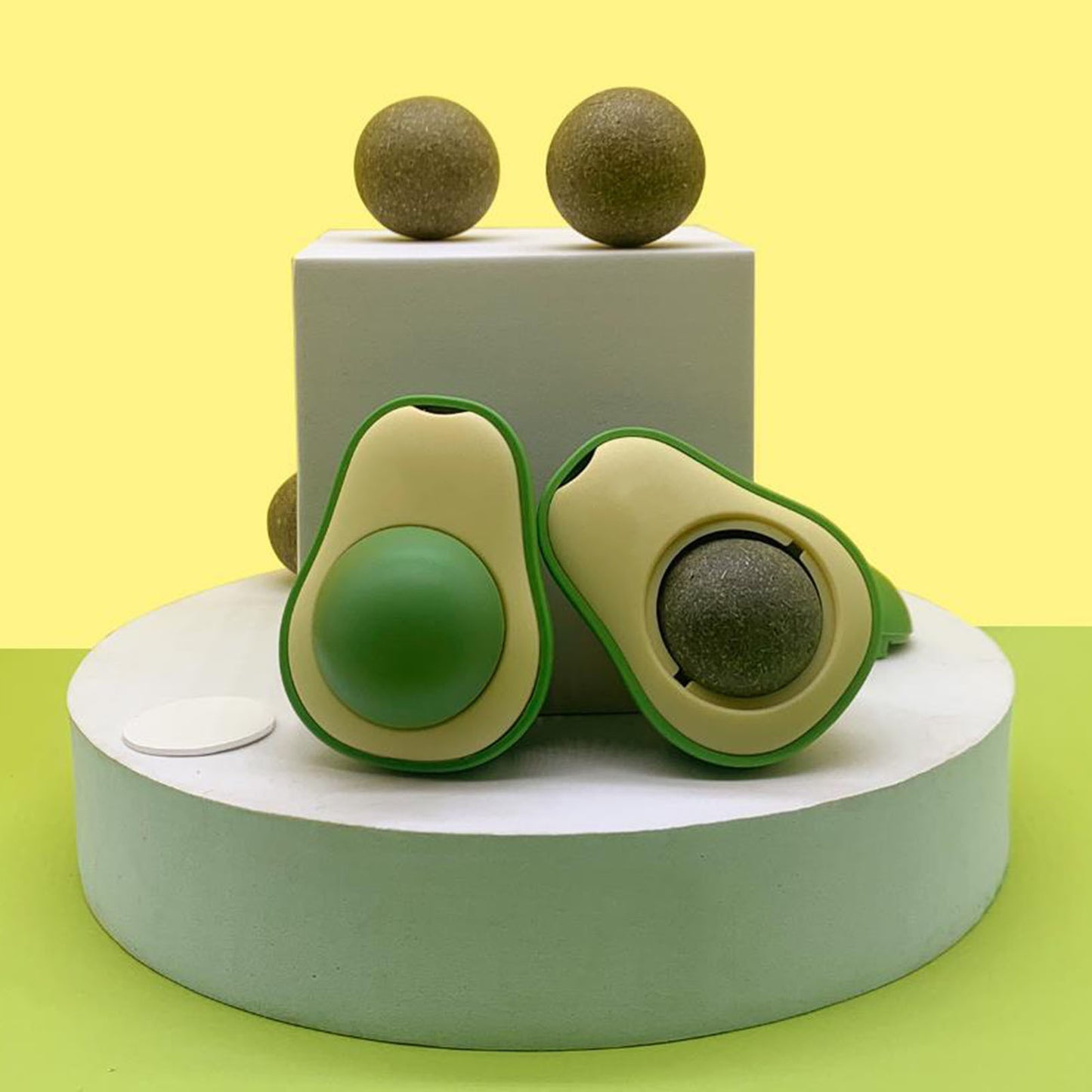 Brighten up playtime with our avocado-shaped catnip wall toys.