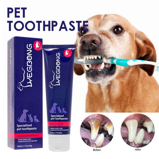 Oral cleaning cream for cats and dogs, removes odors and stains