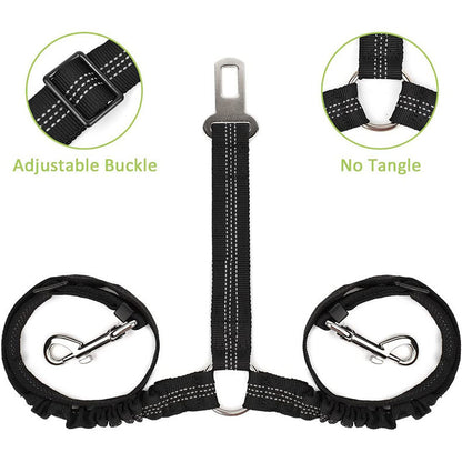 Double-Ended Car Safety Belt: One for Two Pets